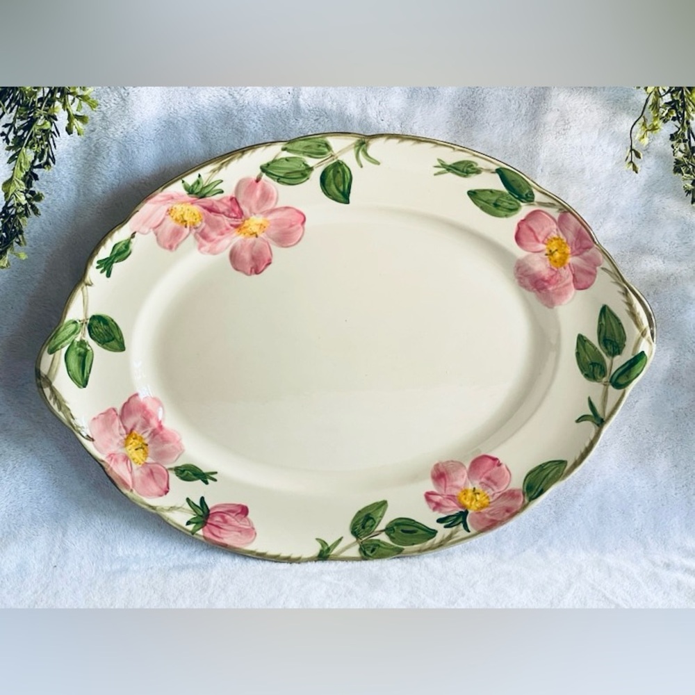 Vintage 1960s Desert Rose Serving Tray 14" Franciscan Hand Painted